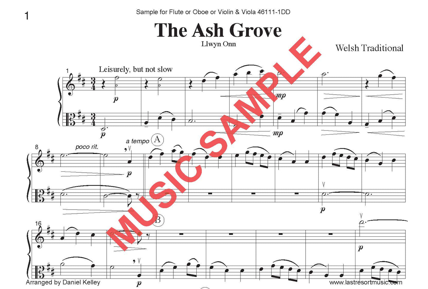 DUET SINGLES: Ash Grove, Happy Birthday & more! for Flute or Oboe or Violin & Viola CHOOSE A TITLE!