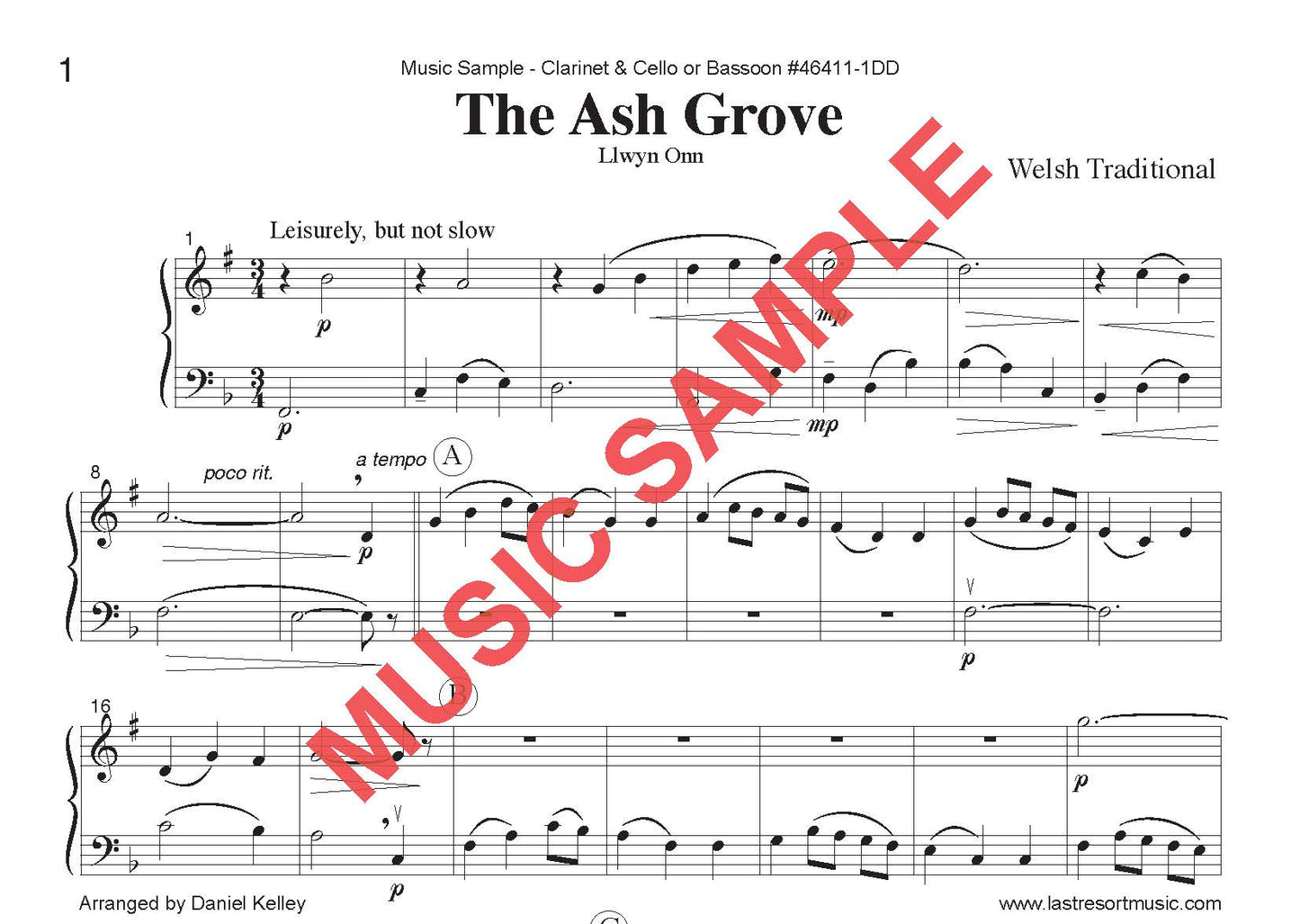 DUET SINGLES: Choose a Title - Ash Grove, Happy Birthday & more! for Clarinet & Cello or Bassoon CHOOSE a TITLE!