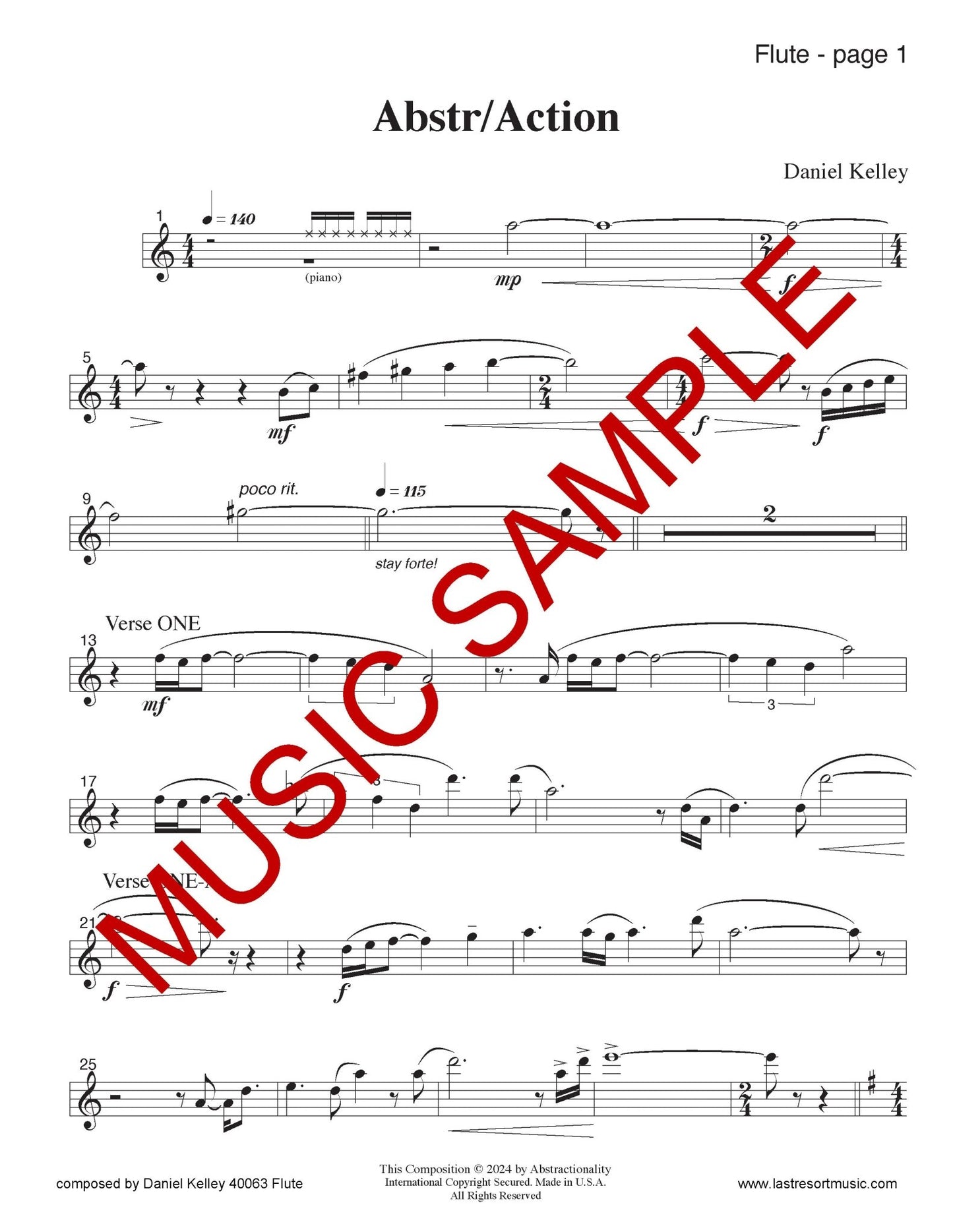 AbstrAction for Flute and Electronics - Last Resort Music Publishing