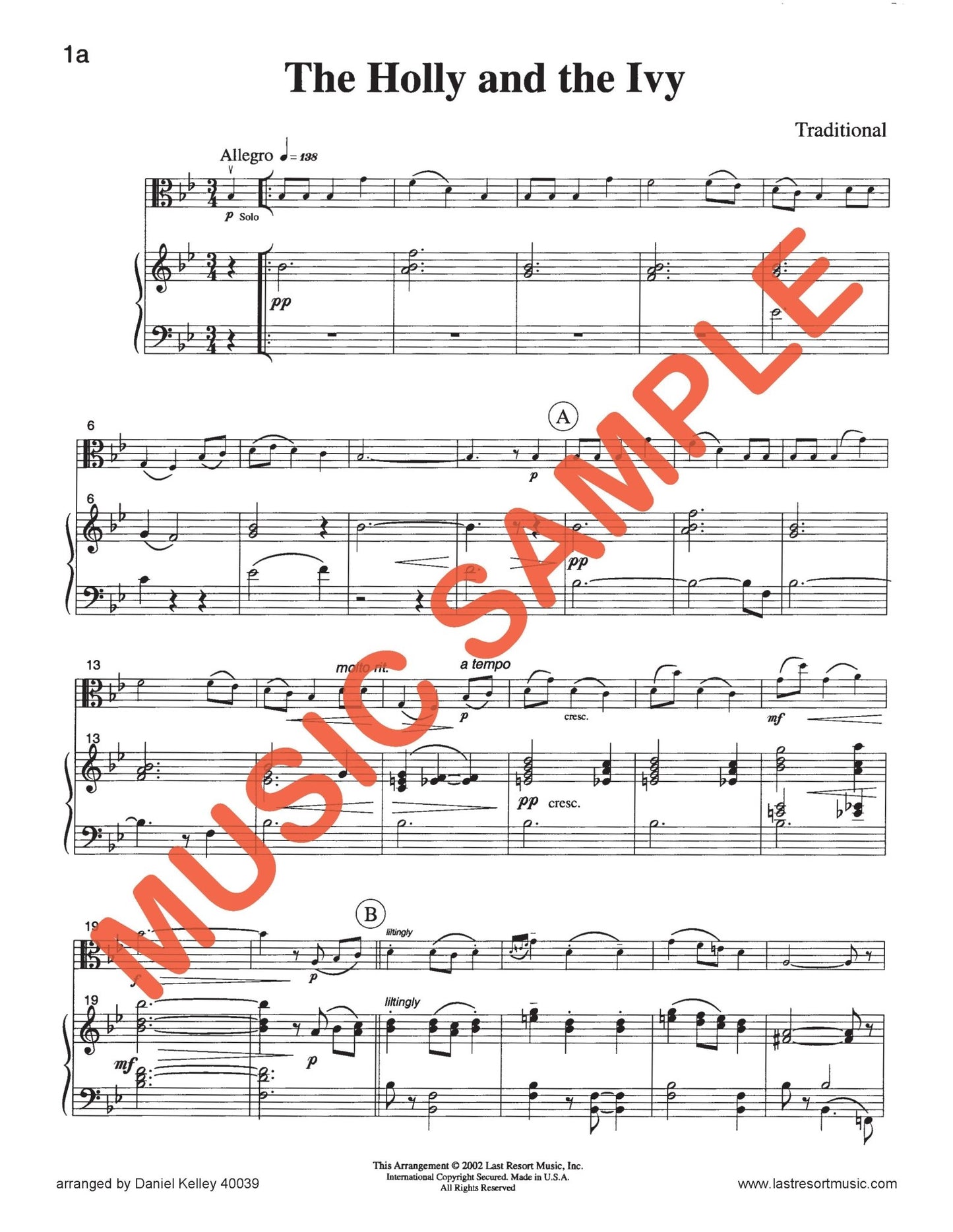 Eighteen Traditional Christmas Solos for Viola and Piano - Last Resort Music Publishing