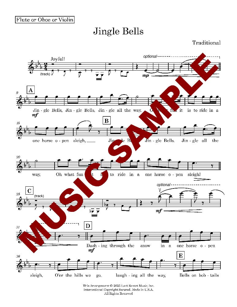 Jingle Bells for Solo Instrument + Play - Along Backing Track - Last Resort Music Publishing