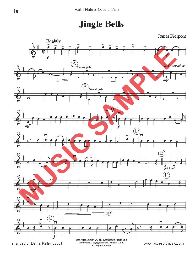 Music for Three Treble Instruments Christmas Collection No. 1 - Holiday Favorites - Last Resort Music Publishing