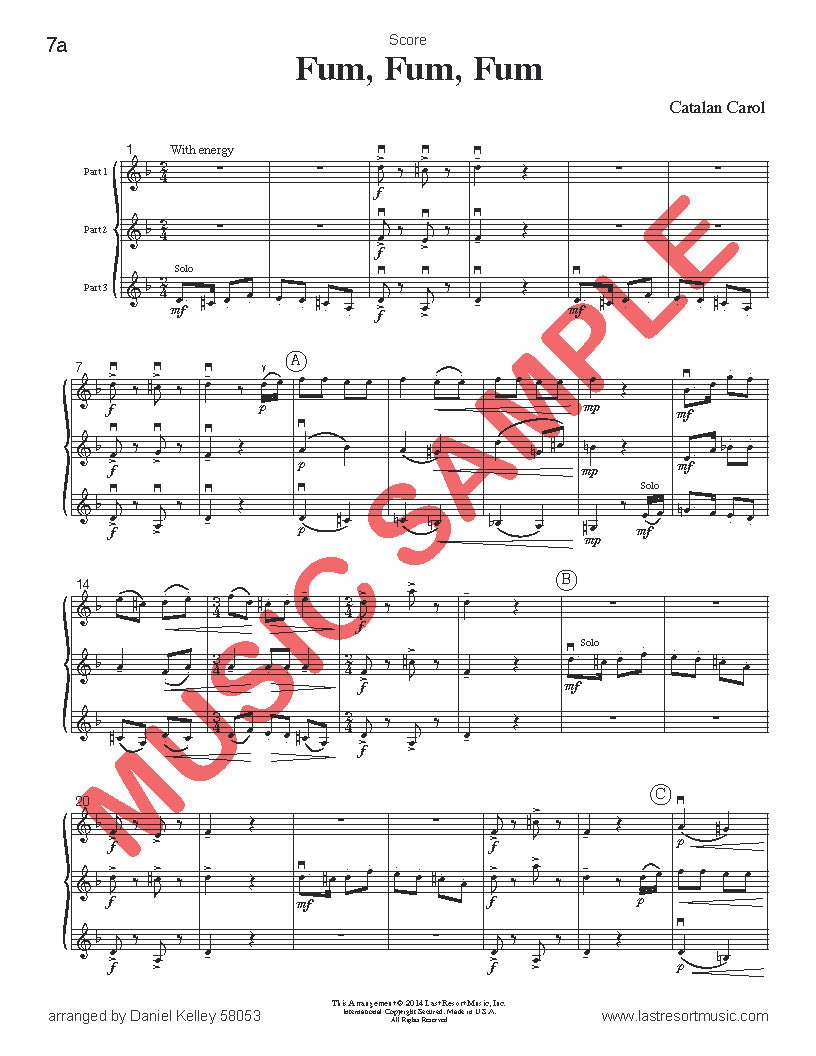 Music for Three Treble Instruments Christmas Collection No. 3 - Holiday Favorites - Last Resort Music Publishing