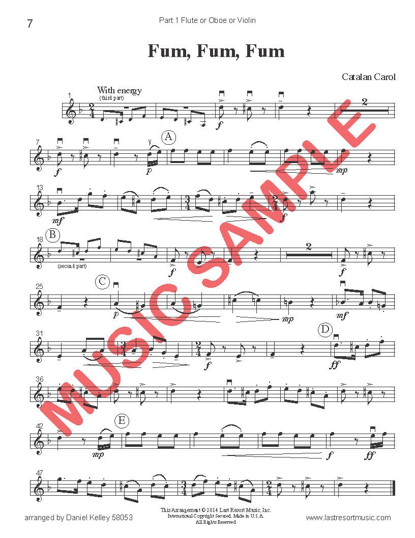 Music for Three Treble Instruments Christmas Collection No. 3 - Holiday Favorites - Last Resort Music Publishing
