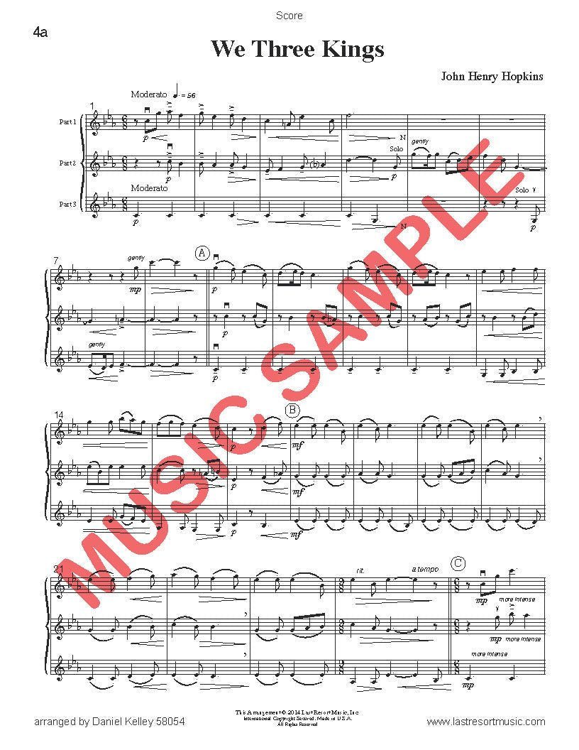 Music for Three Treble Instruments Christmas Collection No. 4 - Holiday Favorites - Last Resort Music Publishing