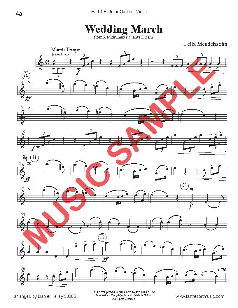 Music for Three Treble Instruments Collection No. 6 - Wedding & Classical Favorites - Last Resort Music Publishing