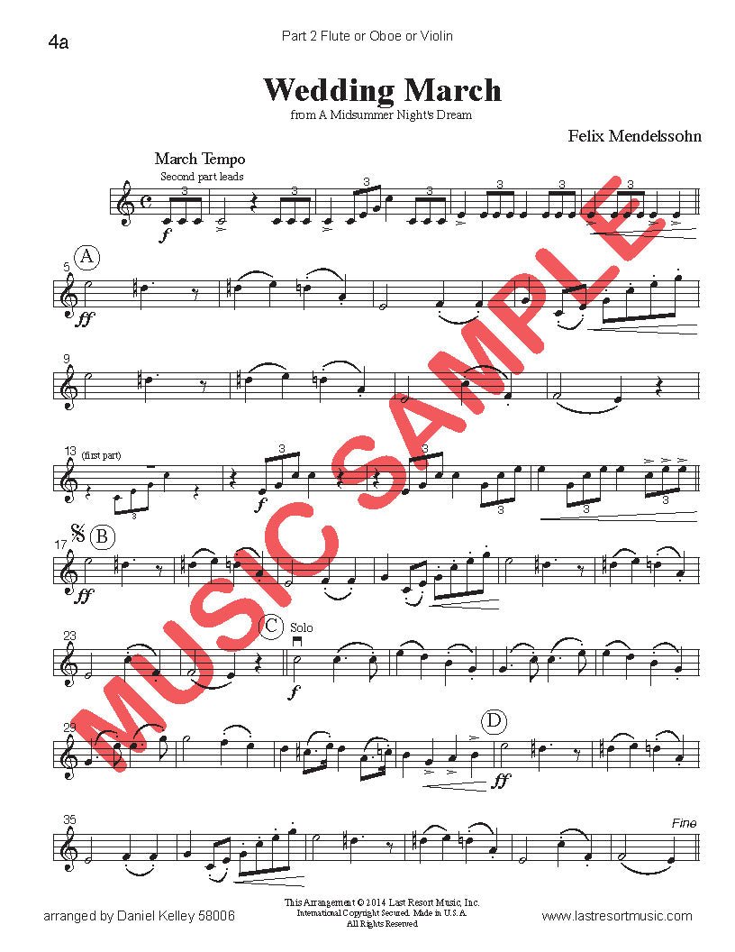 Music for Three Treble Instruments Collection No. 6 - Wedding & Classical Favorites - Last Resort Music Publishing