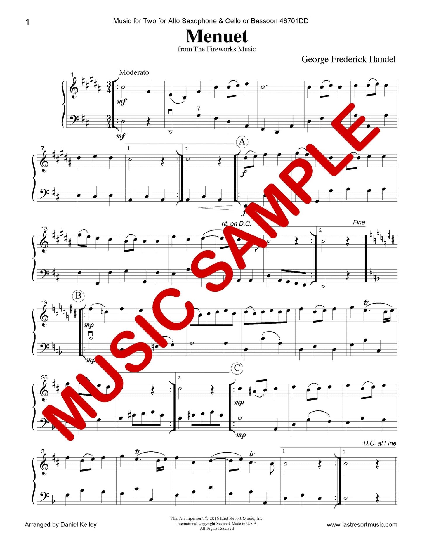 Music for Two - Alto Saxophone & Cello or Bassoon - Last Resort Music Publishing