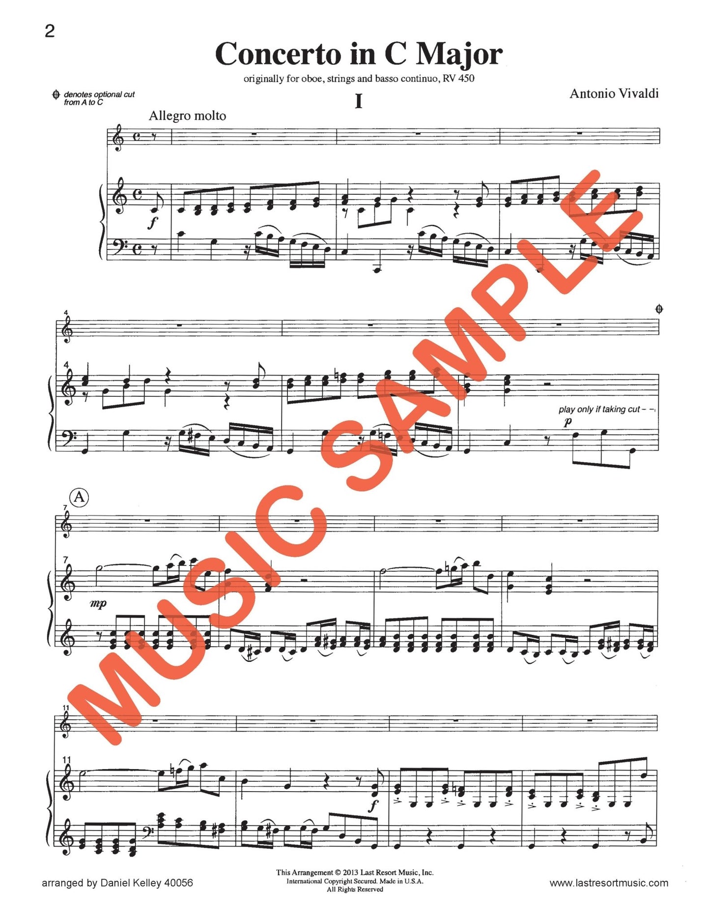 Vivaldi for Solo Oboe & Piano - An Aria & Two Concertos - Last Resort Music Publishing