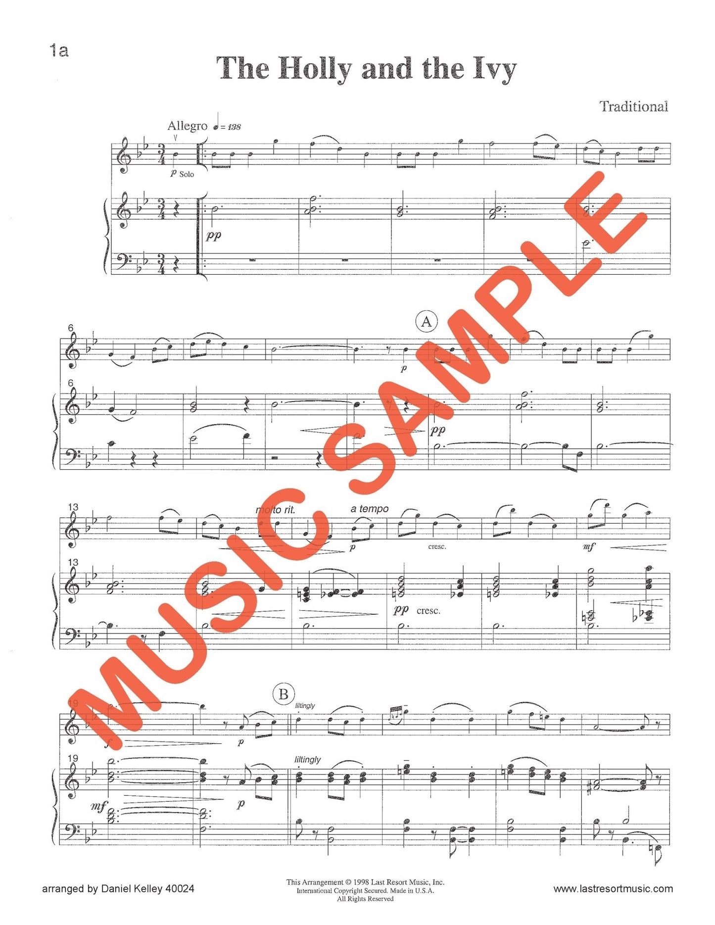 18 Traditional Christmas Solos for Violin or Flute or Oboe & Piano - Last Resort Music Publishing