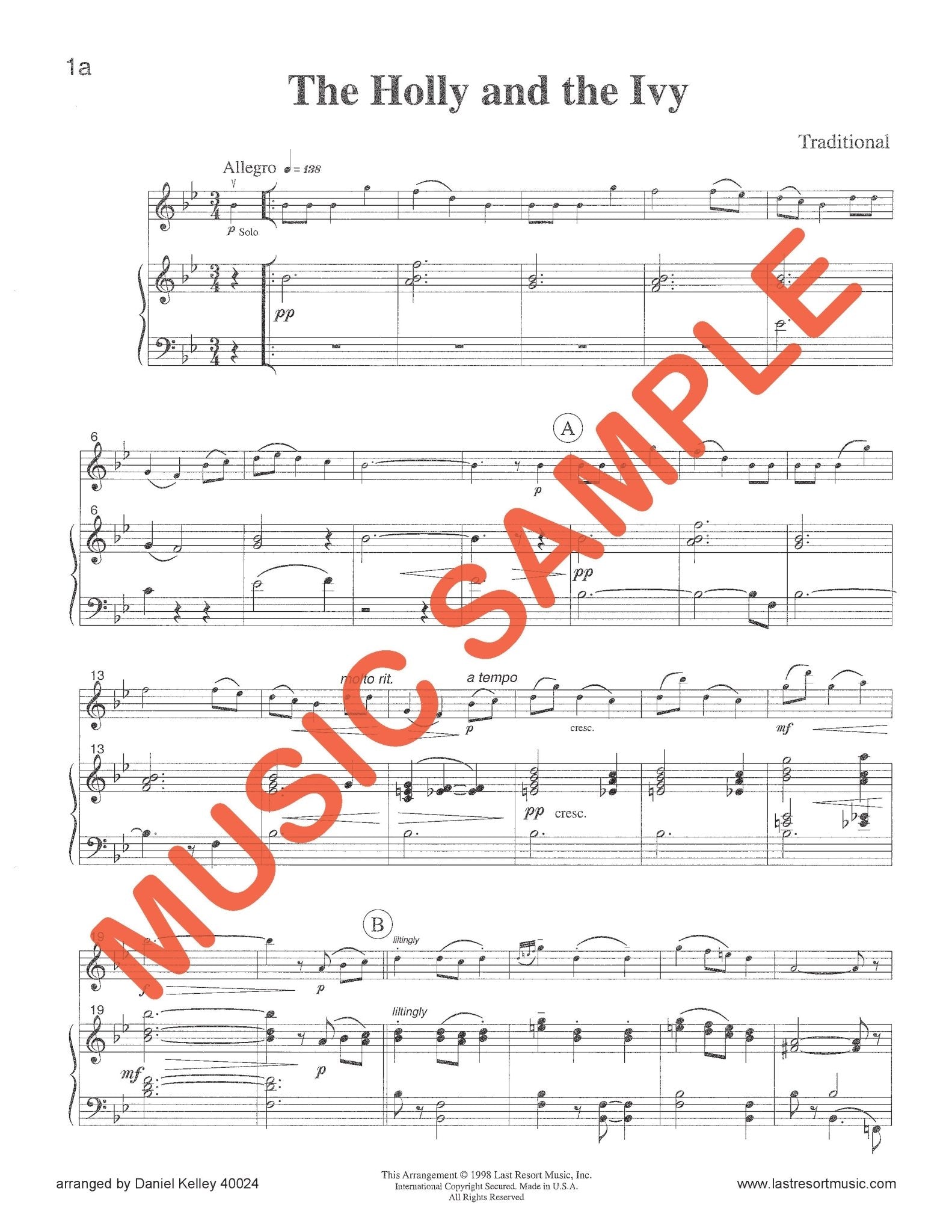 18 Traditional Christmas Solos for Violin or Flute or Oboe & Piano - Last Resort Music Publishing
