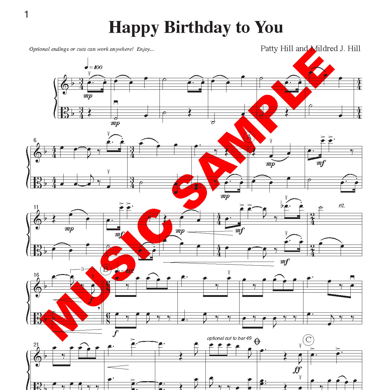 DUET SINGLES: Ash Grove, Happy Birthday & more! for Flute or Oboe or Violin & Viola CHOOSE A TITLE!