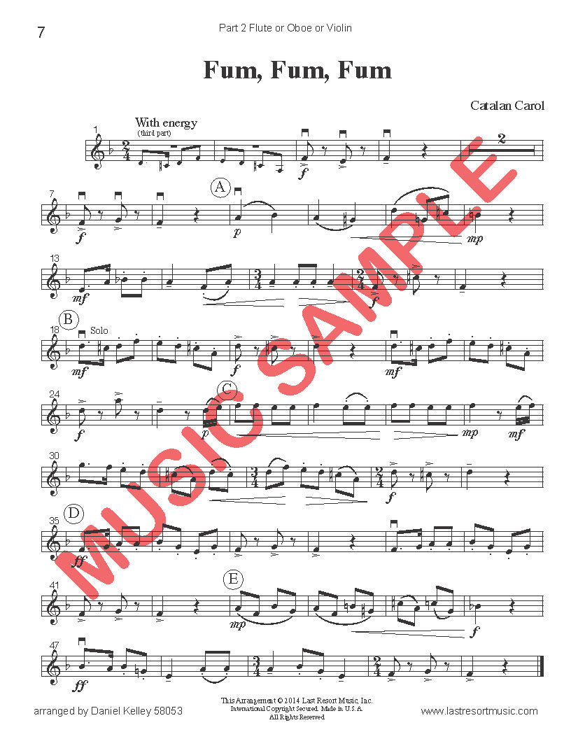 Music for Three Treble Instruments Christmas Collection No. 3-Holiday Favorites