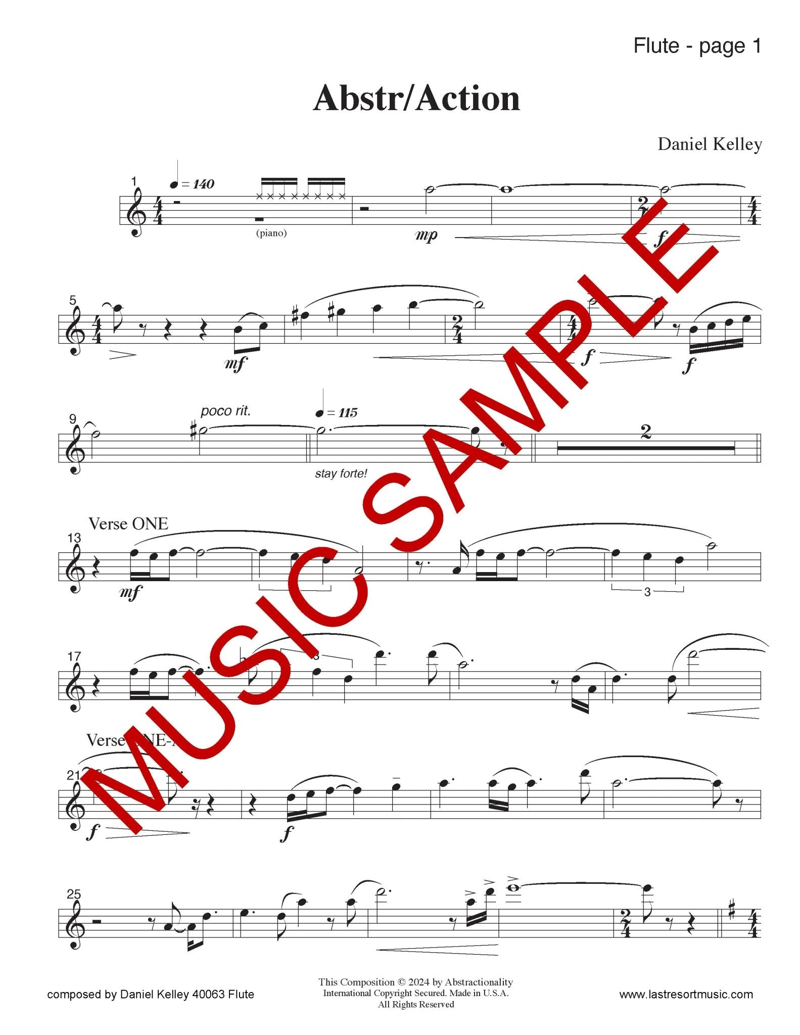 AbstrAction for Flute and Electronics - Last Resort Music Publishing