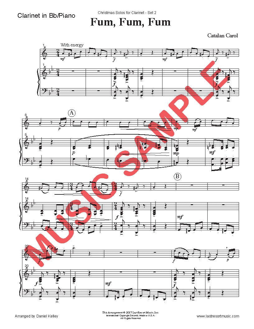 Christmas Solos for Clarinet in Bb & Piano: Choose a Set! - Last Resort Music Publishing