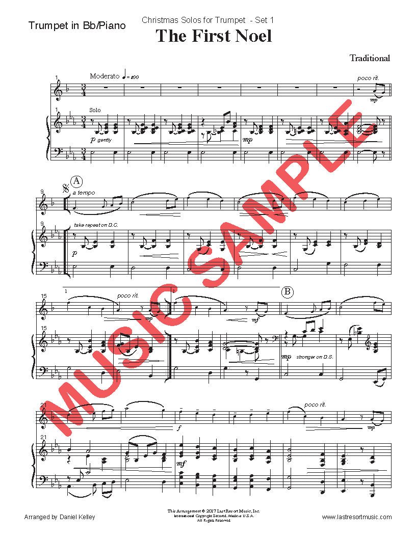 Christmas Solos for Trumpet in Bb & Piano: Choose a Set! - Last Resort Music Publishing