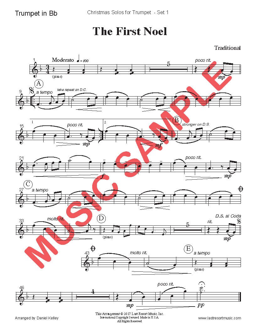 Christmas Solos for Trumpet in Bb & Piano: Choose a Set! - Last Resort Music Publishing