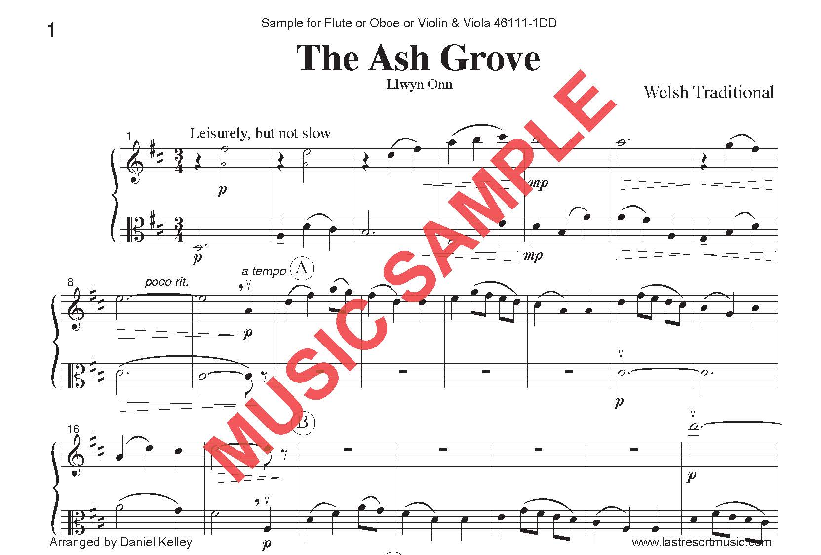 DUET SINGLES: Ash Grove, Happy Birthday & more! for Flute or Oboe or Violin & Viola - Last Resort Music Publishing
