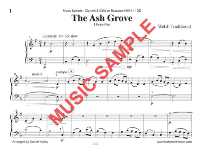 DUET SINGLES: Choose a Title - Ash Grove, Happy Birthday & more! for Clarinet & Cello or Bassoon CHOOSE a TITLE! - Last Resort Music Publishing