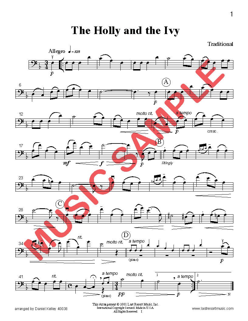 Eighteen Traditional Christmas Solos for Cello or Bassoon and Piano - Last Resort Music Publishing