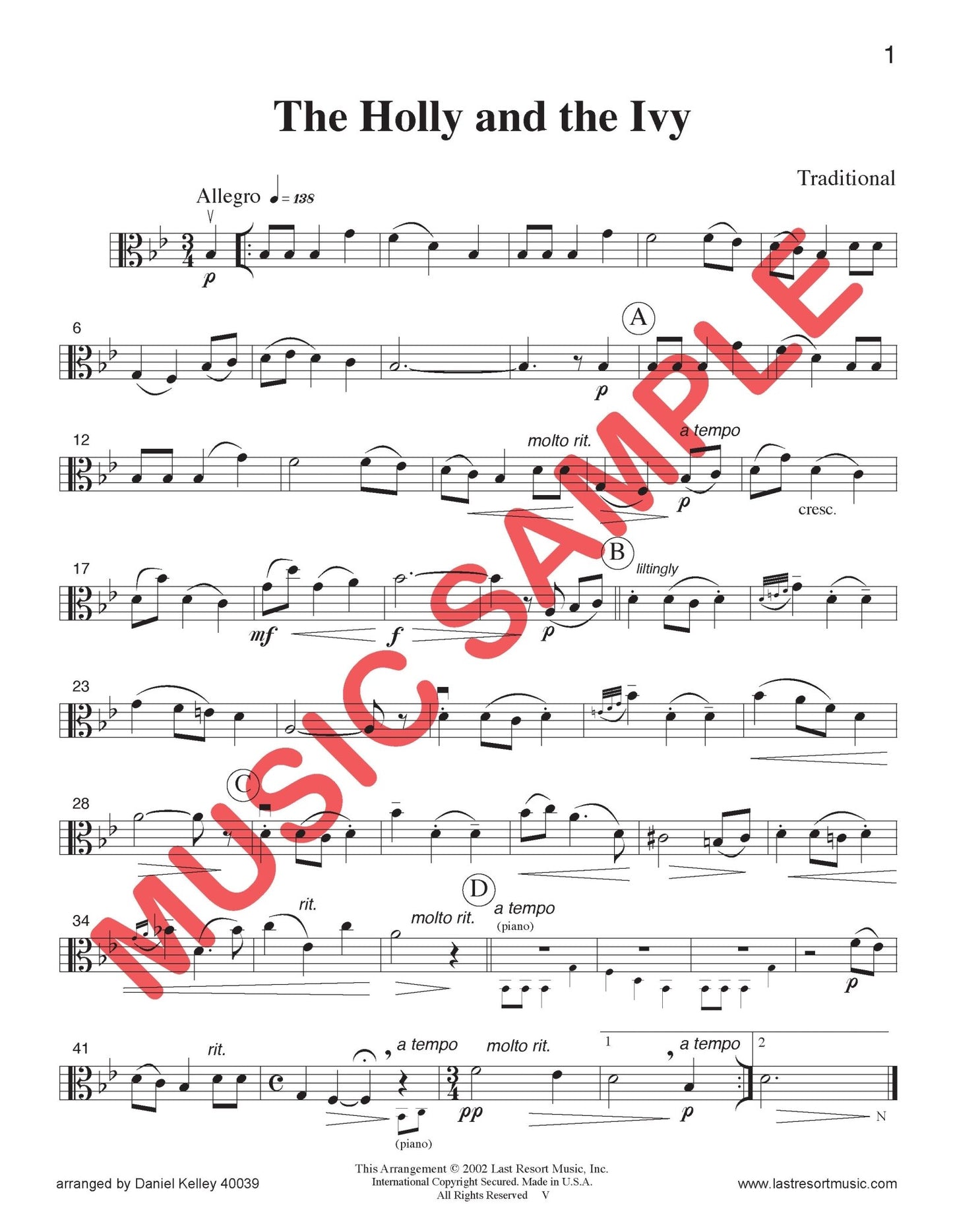 Eighteen Traditional Christmas Solos for Viola and Piano - Last Resort Music Publishing