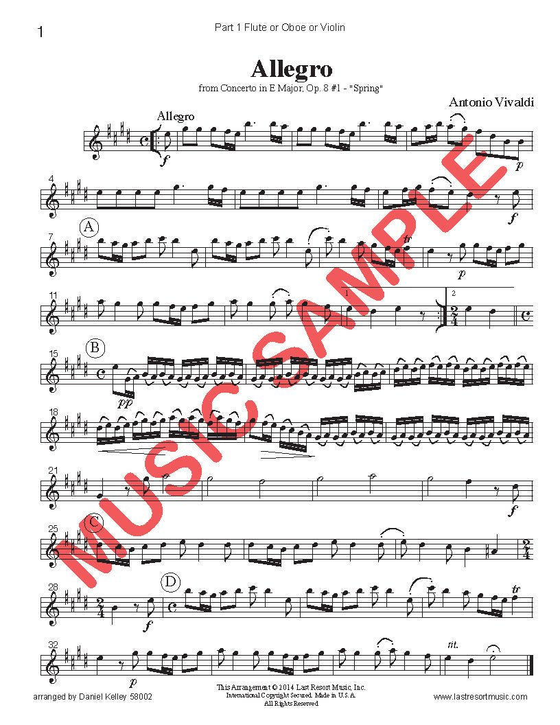 Music for Three Treble Instruments Collection No. 2 - Wedding & Classical Favorites - Last Resort Music Publishing