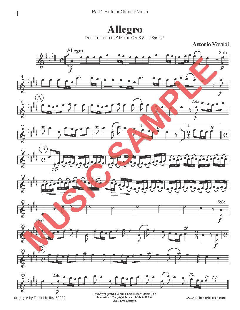 Music for Three Treble Instruments Collection No. 2 - Wedding & Classical Favorites - Last Resort Music Publishing