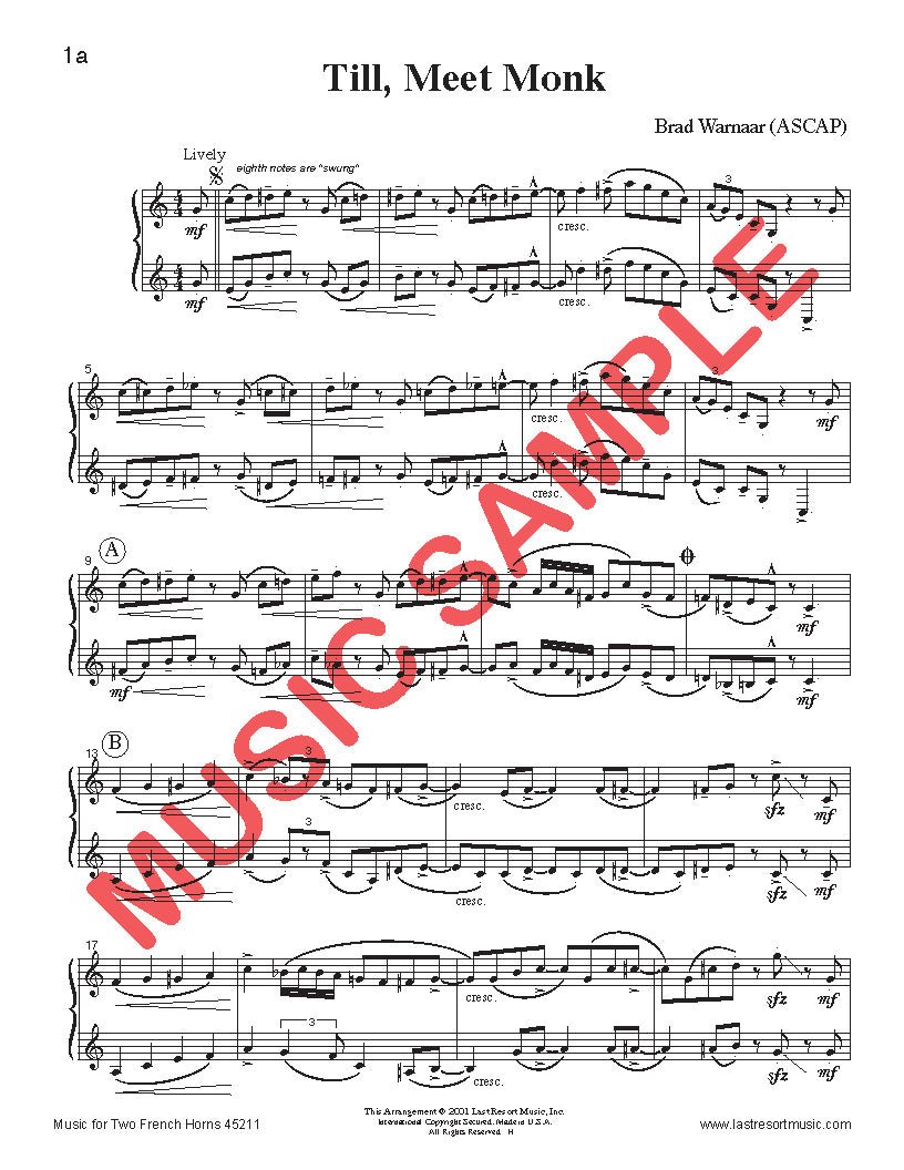 Music for Two French Horns - Volume 1 - Last Resort Music Publishing