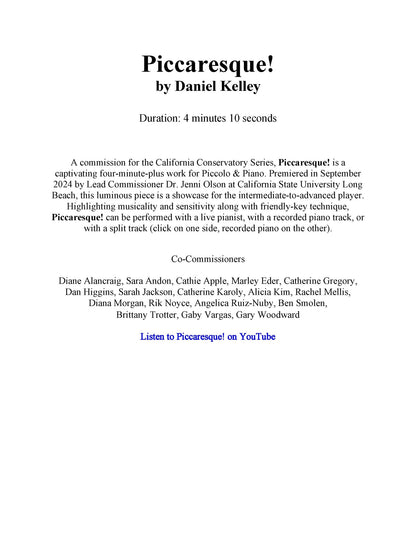 Piccaresque! for Piccolo & Piano - Last Resort Music Publishing