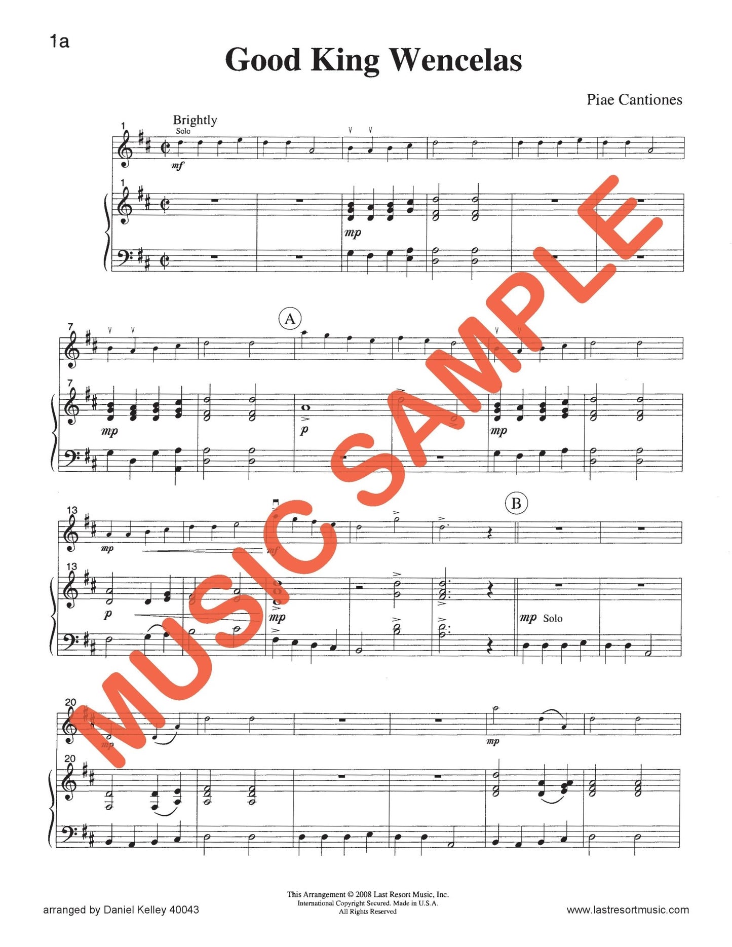 Twenty Intermediate Christmas Solos for Violin or Flute or Oboe and Piano - Last Resort Music Publishing