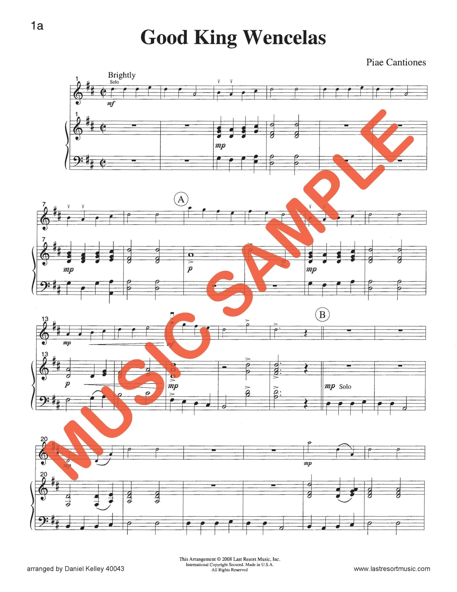 Twenty Intermediate Christmas Solos for Violin or Flute or Oboe and Piano - Last Resort Music Publishing