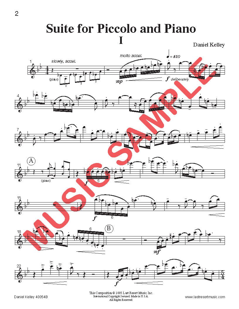 Two Concert Works (Passage & Suite) for Piccolo and Piano - Last Resort Music Publishing