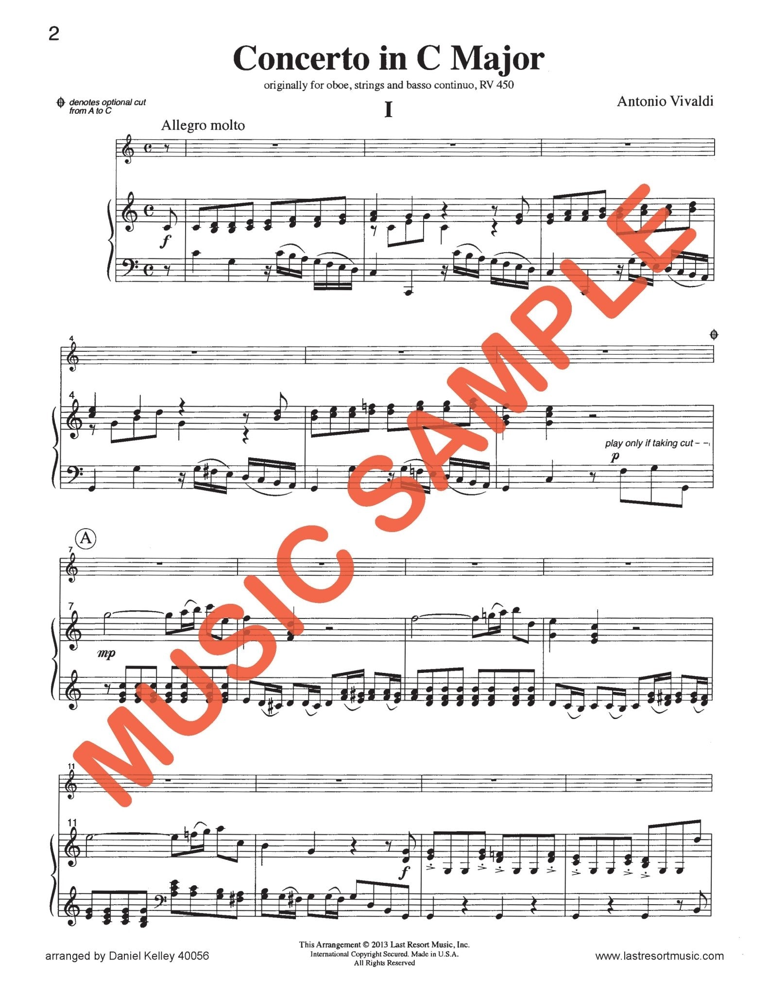 Vivaldi for Solo Oboe & Piano - An Aria & Two Concertos - Last Resort Music Publishing